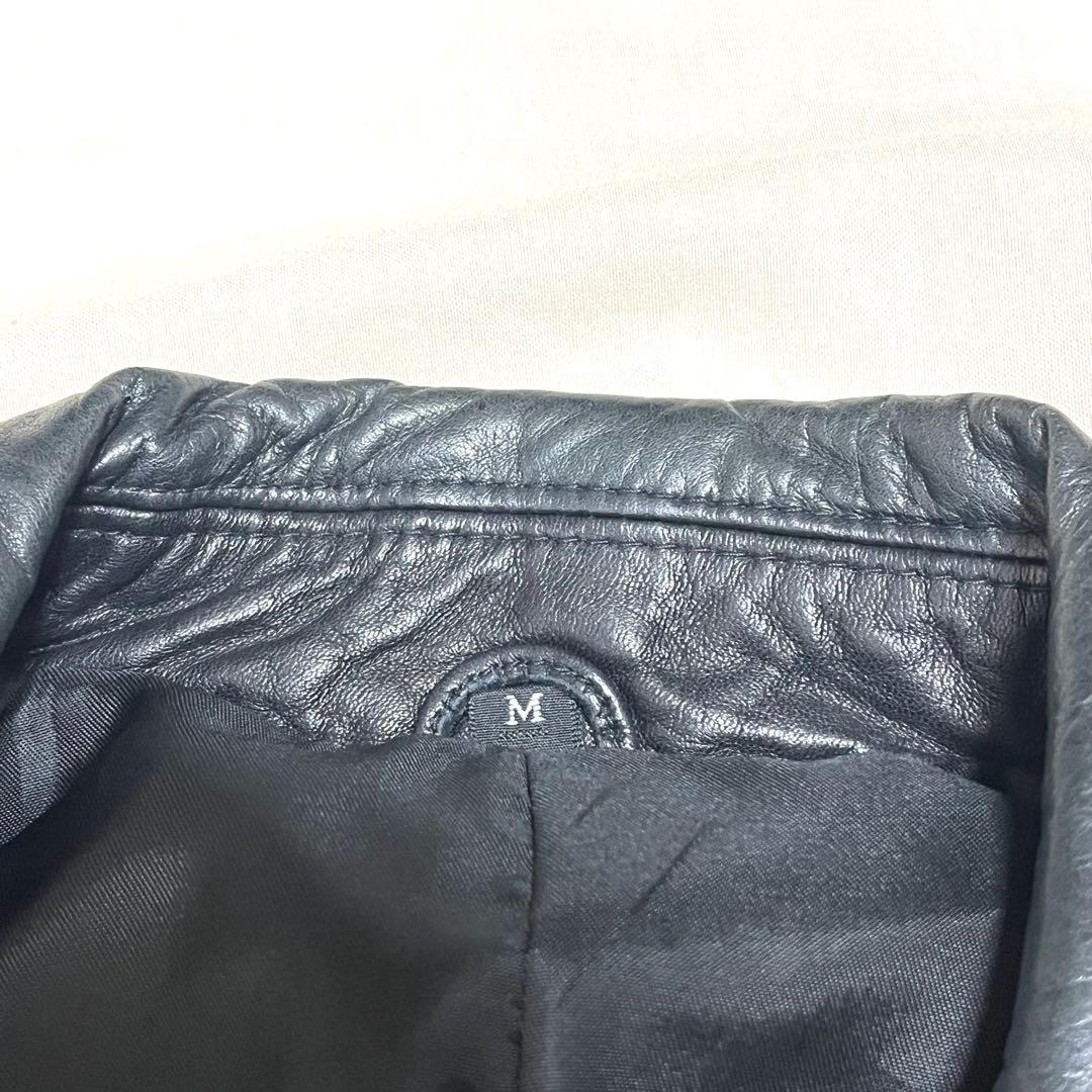 ACROCORE カウレザーロングトレンチコート 牛革 ベルト付き 黒 L程