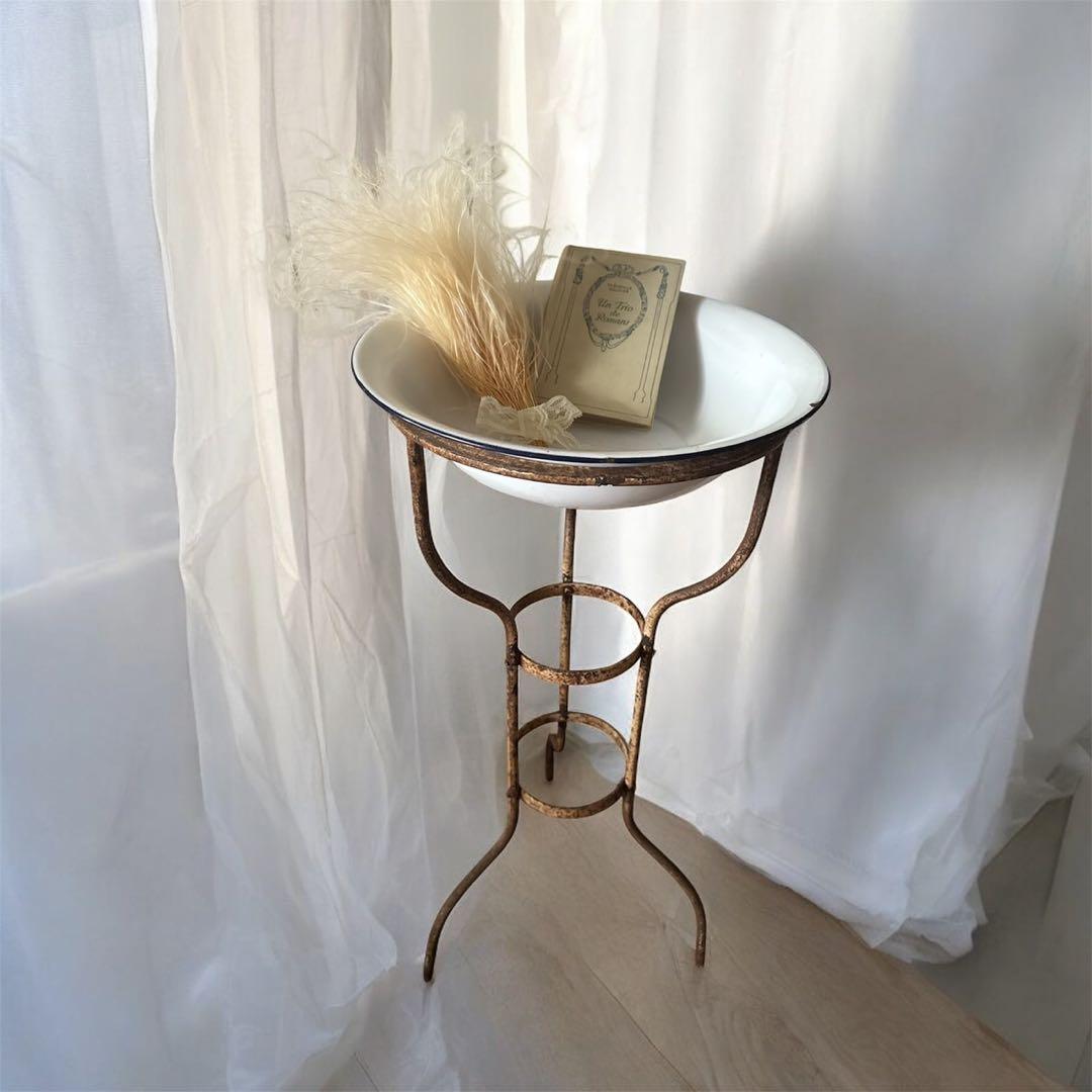 アンティーク ホーロー 洗面台　エナメルボウル 付き　三脚スタンド　琺瑯スタンド 楽天市場】ホーロー 洗面器 アンティークの通販