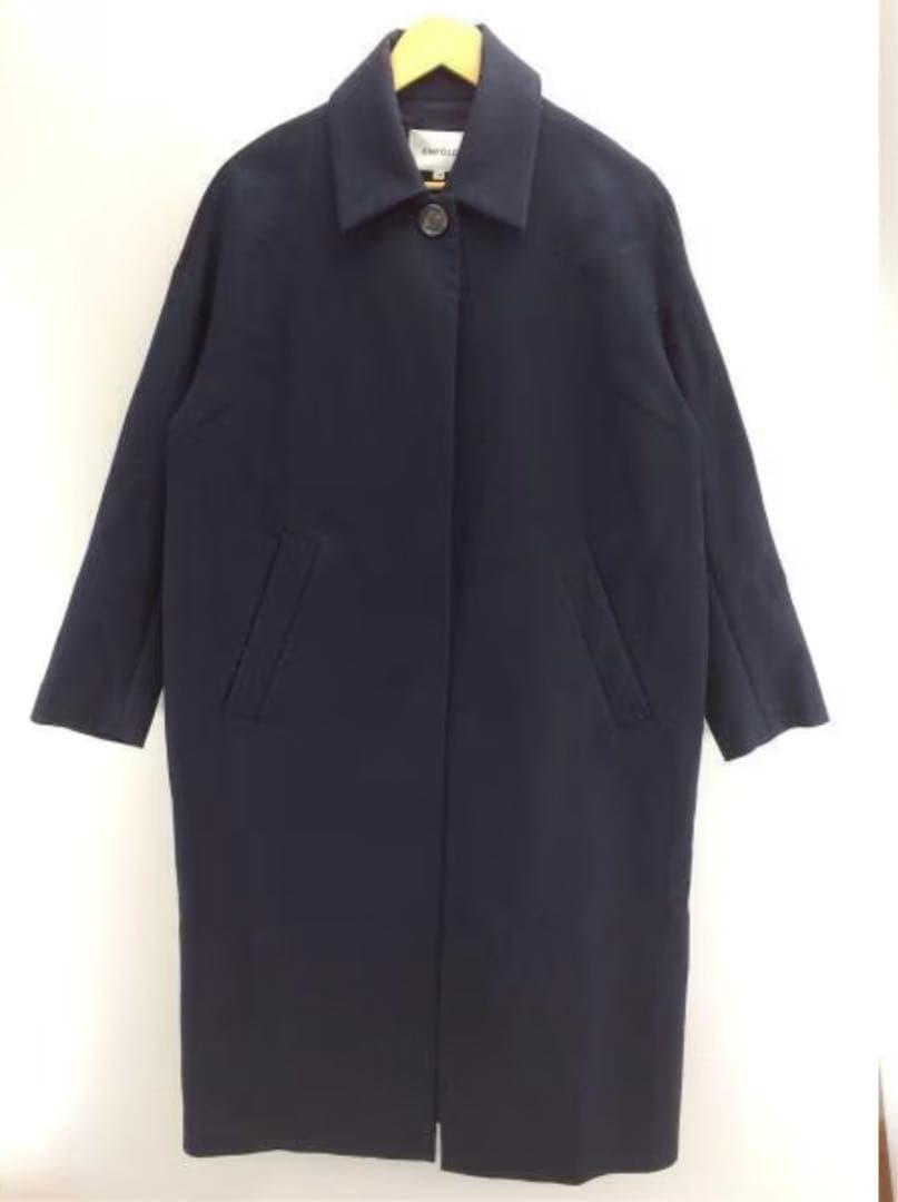 新品未使用ENFOLD エンフォルド ステンカラーロングコート 36 ネイビー