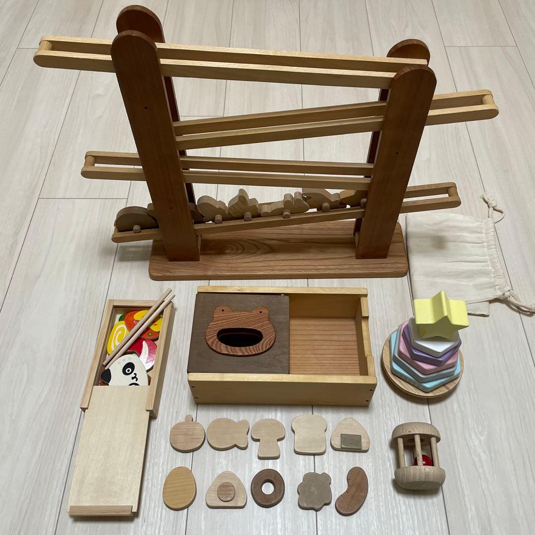 なかよしライブラリー　ころころ動物　もぐもぐボックス　木製知育玩具いろいろセット カエルさんとクマさんが仲良くもぐもぐ – なかよしライブラリー