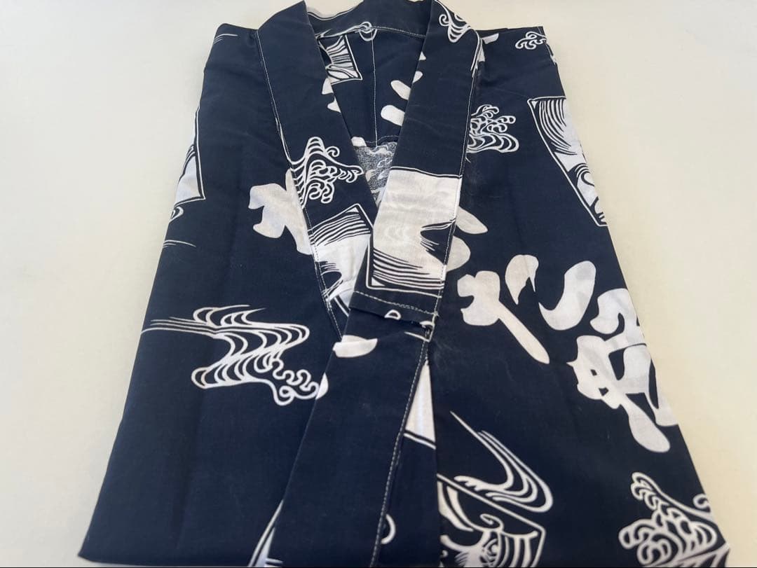 《祭》青森ねぶた跳人 浴衣ミニ丈紺,白2点 タスキおこししごき各橙色 福財布 鈴