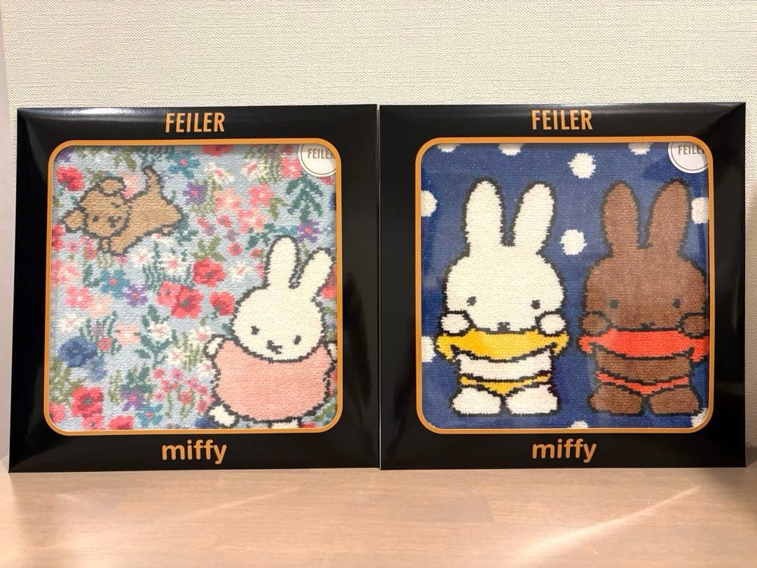 FEILER miffy ハンカチ 2枚セット 新品未開封品｣ ミッフィー フェイラーハンカチ ミッフィー＆メラニー