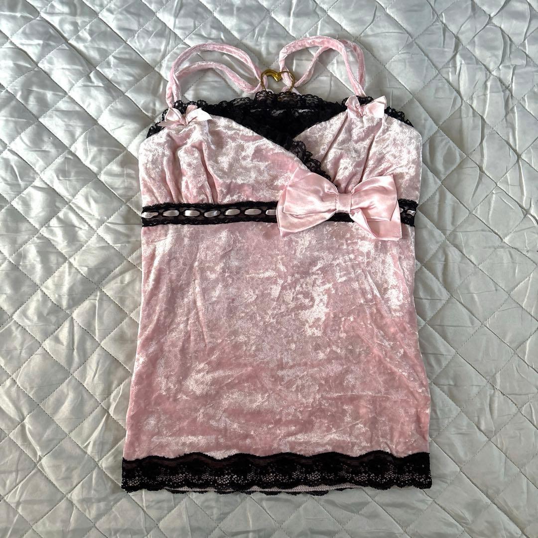 00s 希少 LIZLISA TRALALA ビスチェ　キャミソール　y2k 激レア 当時物】TRALALA リズリサ チェックフリルワンピース 姫ギャル