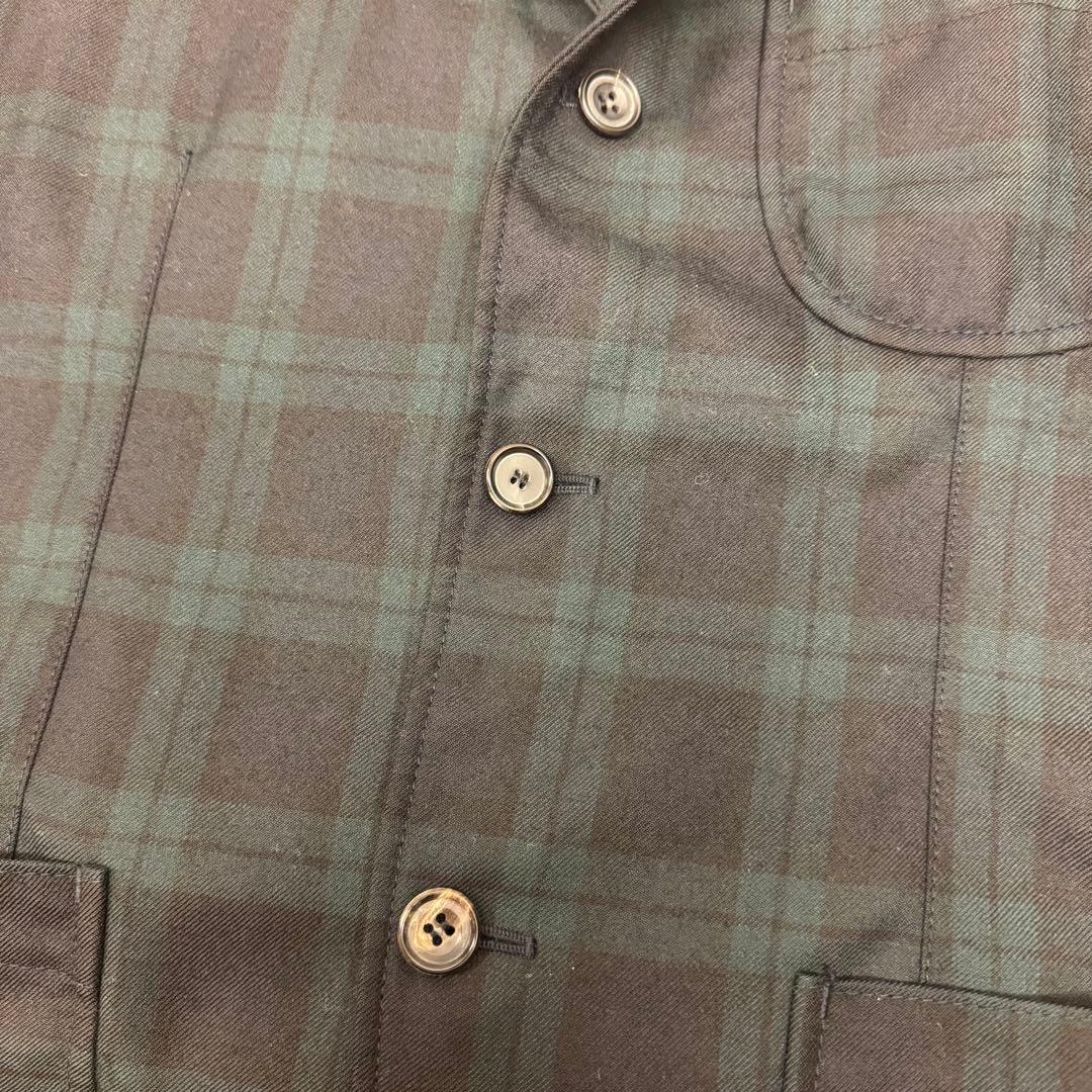 コムデギャルソンオム 縮絨ジャケット ブラックウォッチ ウール S