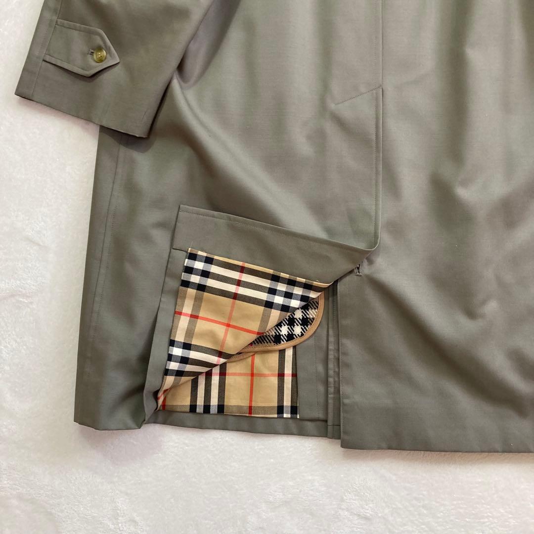 90s BURBERRY シルク混バルマカーンコート カシミヤ混ライナー 玉蟲