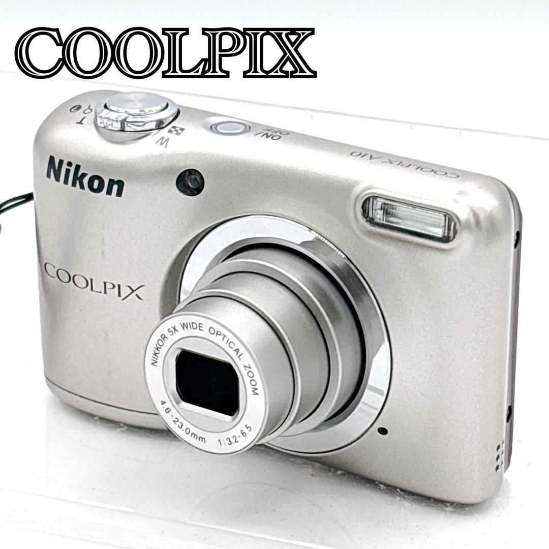 Nikon COOLPIX A10 シルバー 動作確認済 ストラップ付 単三式 Nikon COOLPIX A10 シルバー 動作確認済 ストラップ付 単三式