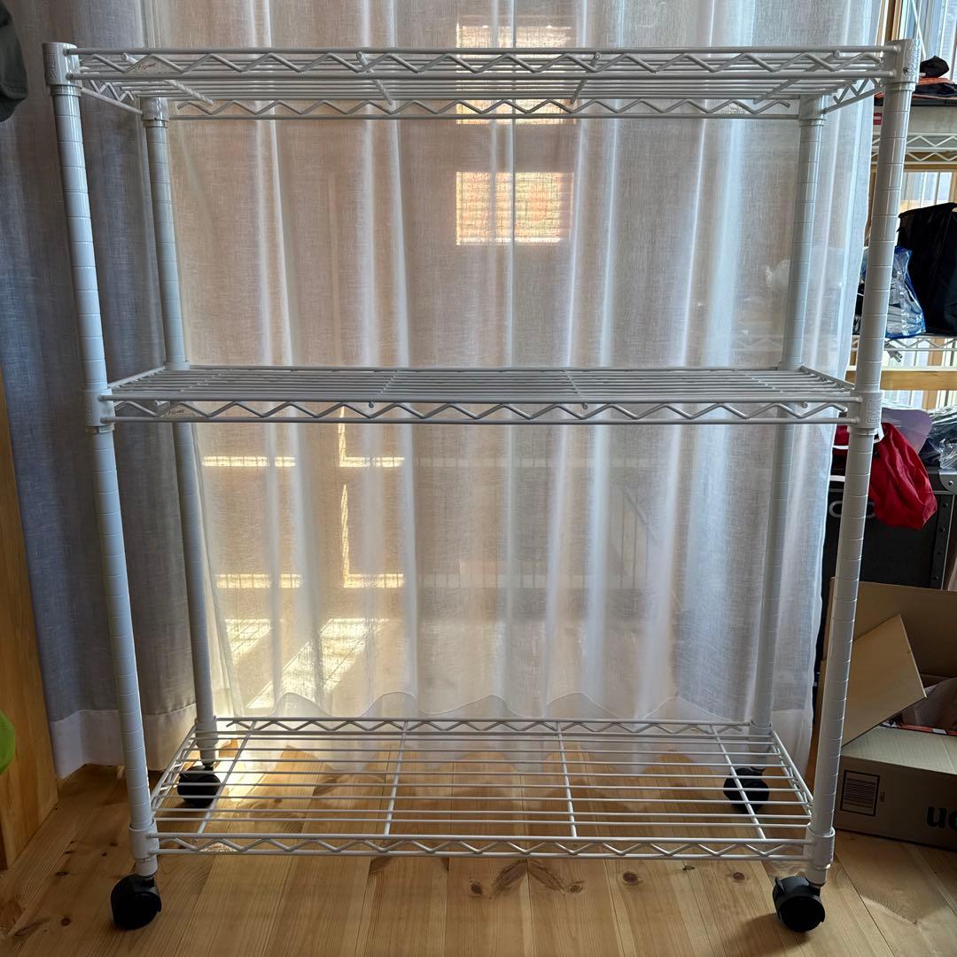 【Hiro】 ERECTA スチールラック 3段 ホワイト スチールラック スマートラック NSTR334 ホワイト 3段【別送品