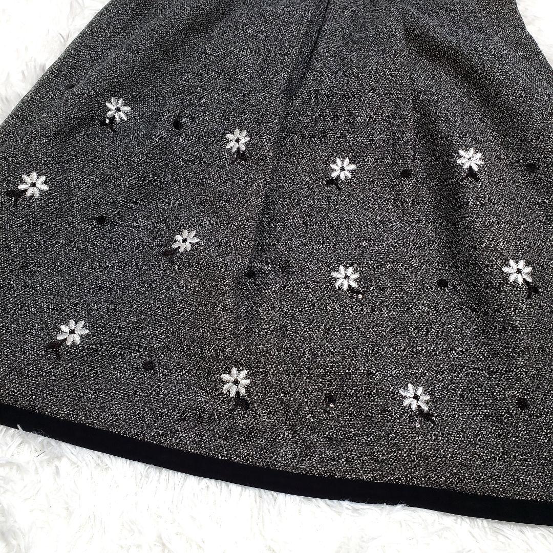 美品✨エムズグレイシー スーツ セットアップ 花柄刺繍 スパンコール