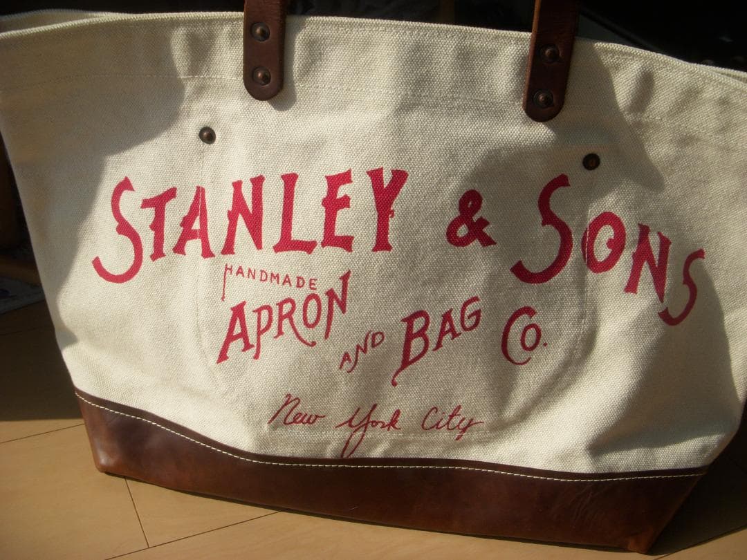 stanley & sons トートバッグ stanley&sons STANLEY & SONS Tote-S White & Red Logo [USED] - メッケルン - mekkerun