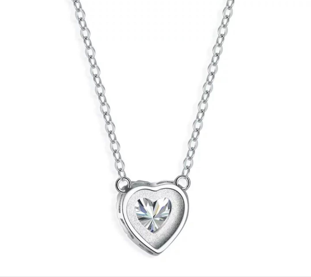十割そば様専用モアサナイト ホワイト シルバー925 ハート型ネックレス