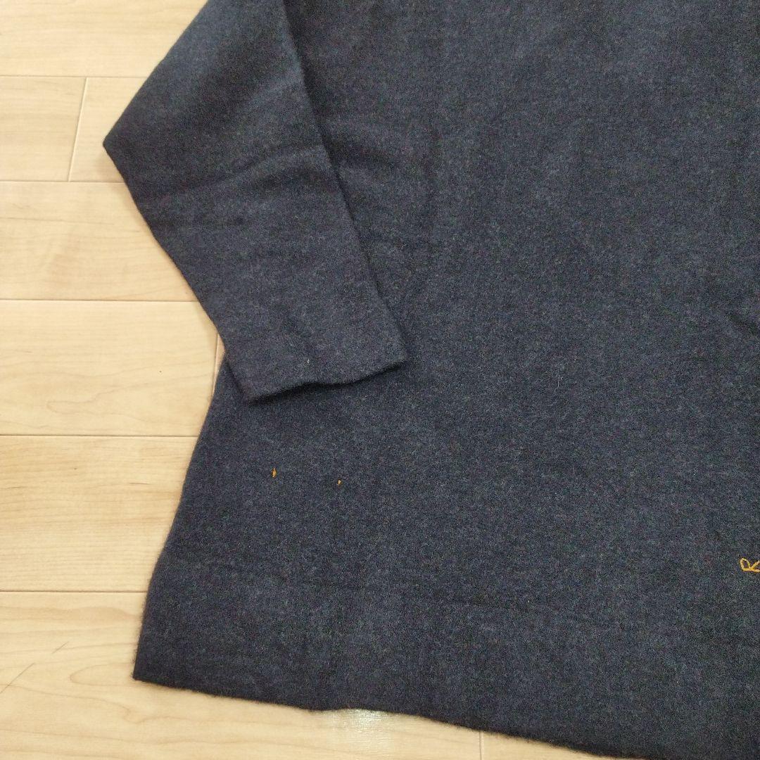 115】45R フロート縮絨 フリル ウール ニット セーター お花 長袖