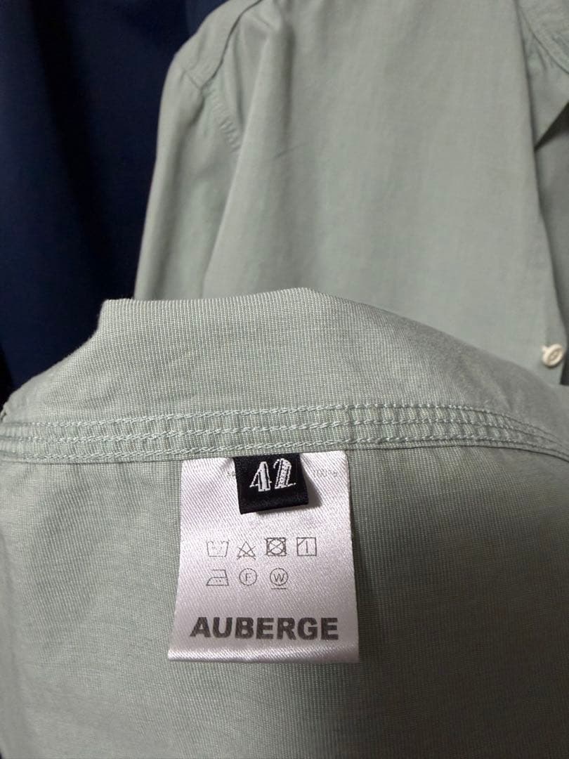 AUBERGE BIG RAF スタンドカラーシャツ ライトグリーン 42 - メルカリ