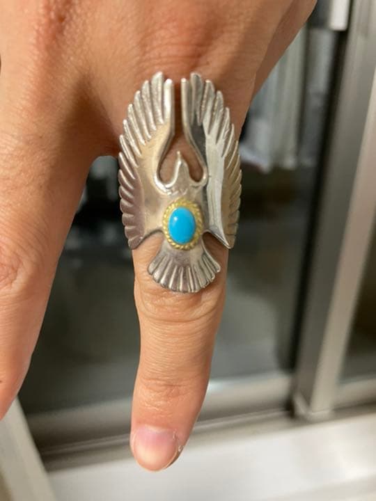 雰囲気抜群】Tady & King 金縄ターコイズイーグルリング - メルカリ