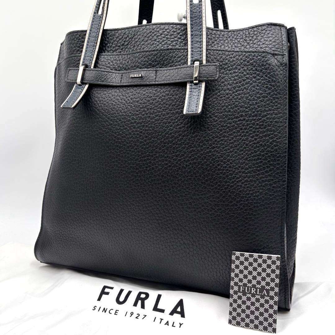 フルラ　ジョーヴェ　トートバッグ　ビジネスバッグ　A4可　大容量　2way 楽天市場】フルラ FURLA MAN GIOVEトートバッグ Xl NERO+BLU JAY int