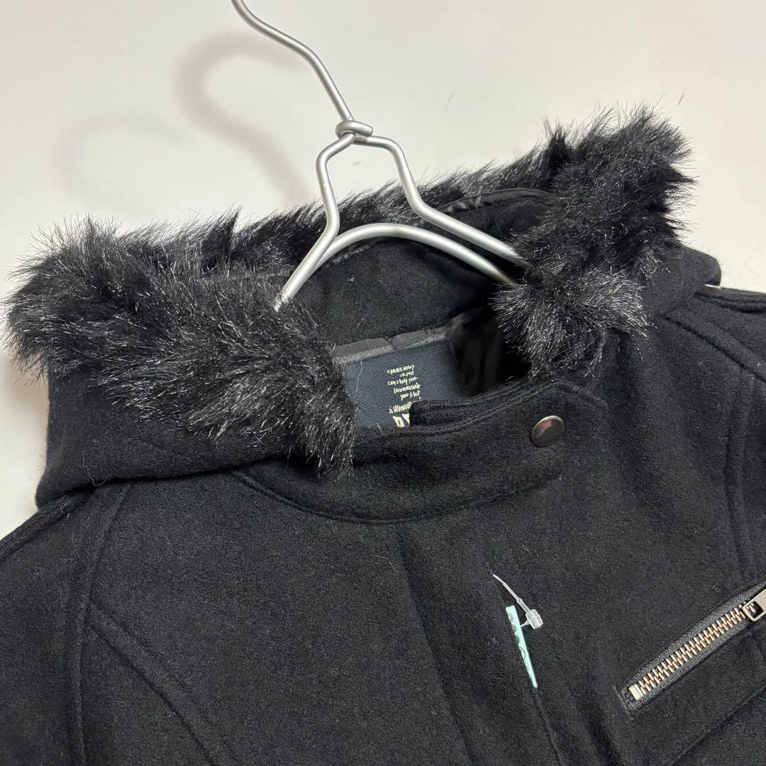 BPN ブラックピースナウ 黒 燕尾 ファー・フーディ コート M - メルカリ