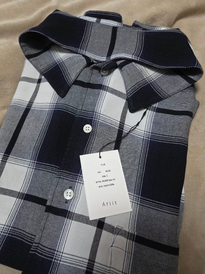 Afiit CHECK SHIRT BLUE サイズ1 25SS - メルカリ
