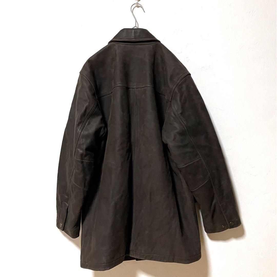 90s エディーバウアー カーコート レザージャケット 牛革 キルティング