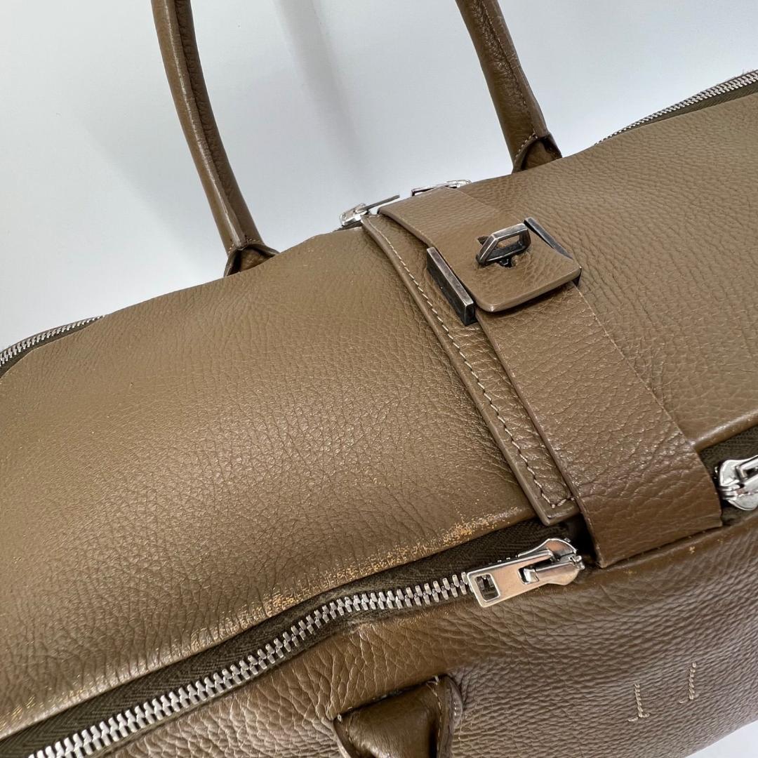 13368ゴールデングース エキパージュシボ革 レザー ボストンバッグ刺繍