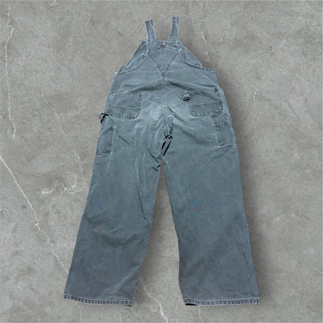 カーハートダブルニーオーバーオールダック地モスグリーンビッグ