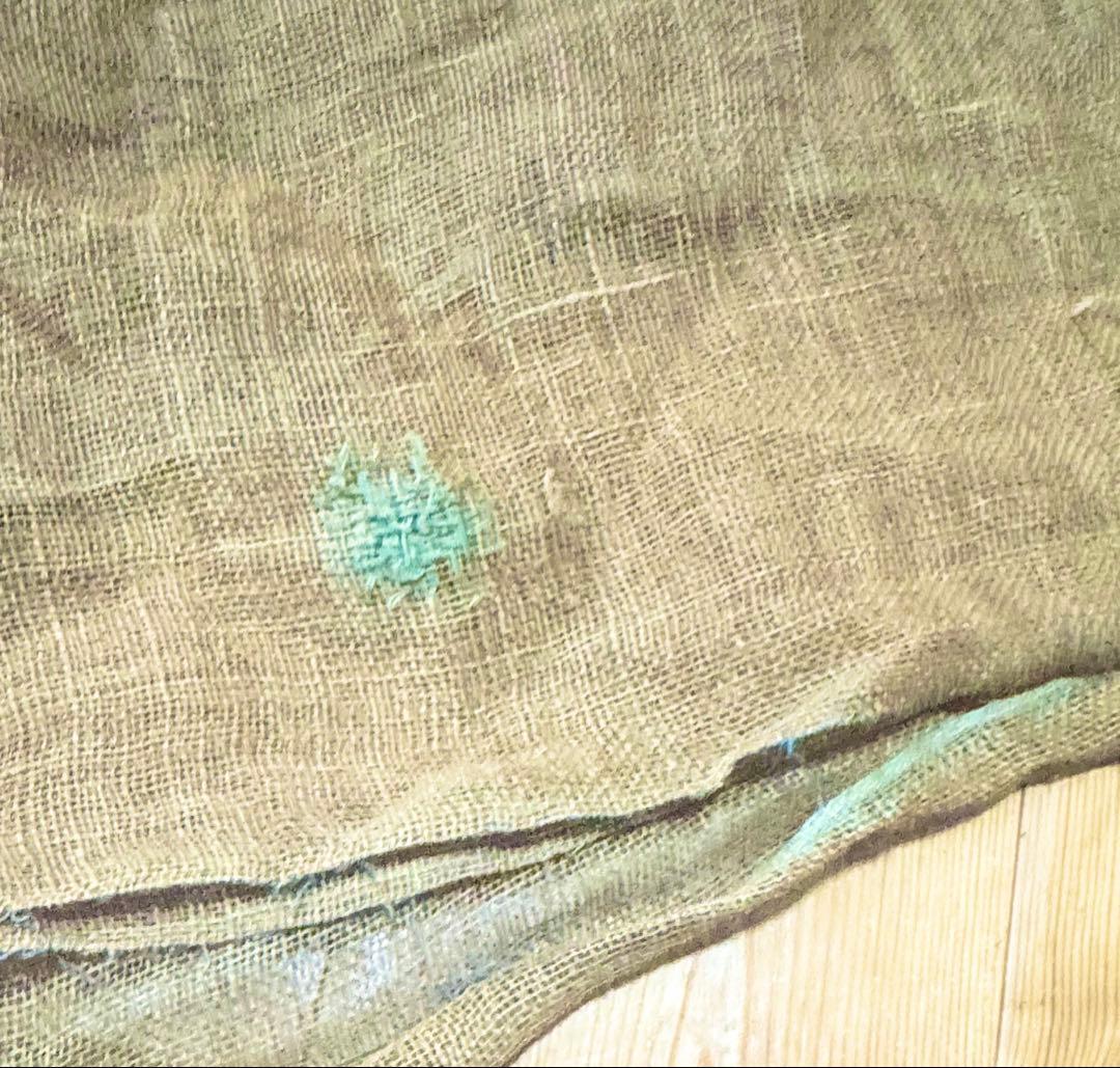 古布 麻 蚊帳ほどき 草木染 蚊帳生地 リメイク 時代布 こげちゃ リネン