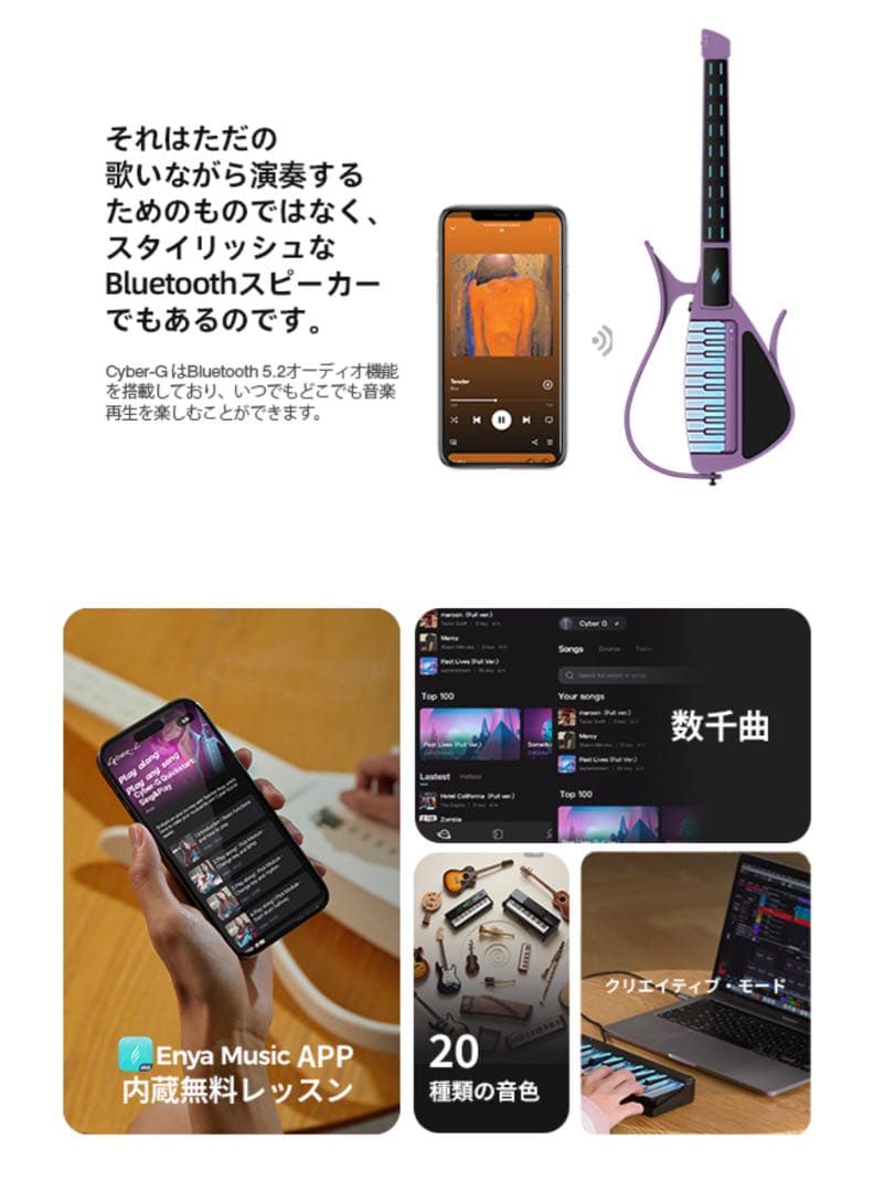 ENYA Cyber-G ピンク エレキギター フルセット サイバージー - メルカリ