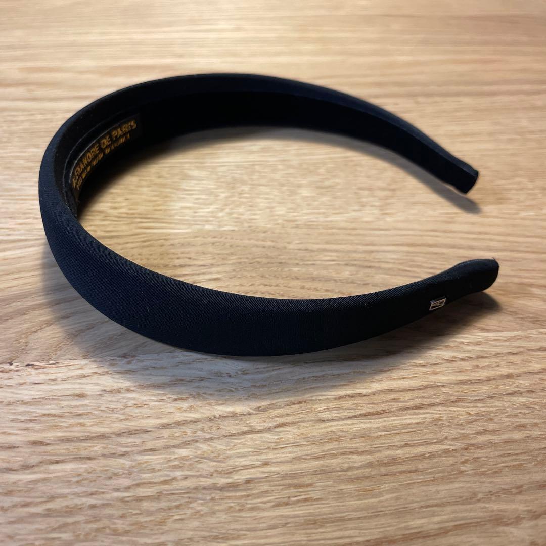 ALEXANDRE DE PARIS サテンカチューシャ ブラック 2.5cm