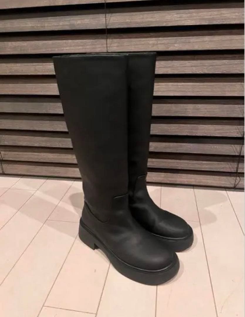 todayful Platform Long Boots ロングブーツ 黒 - メルカリ