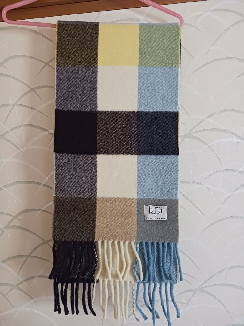 23区 big マフラー チェック柄 ウール100% カシミヤ混 リバーシブルタータンチェックウールマフラー｜メンズ