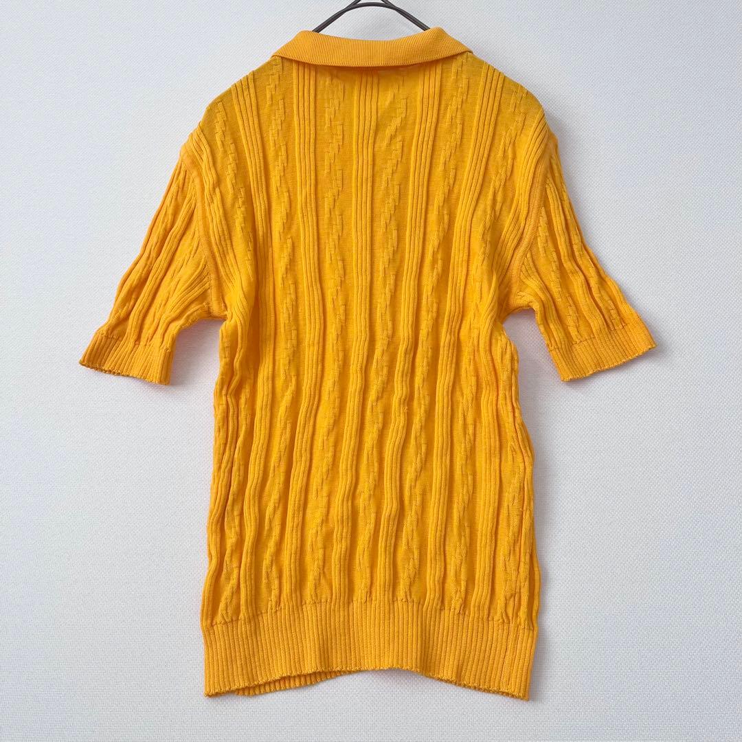 花様専用Diorディオールサマーニット前開きシャツリブニット橙色