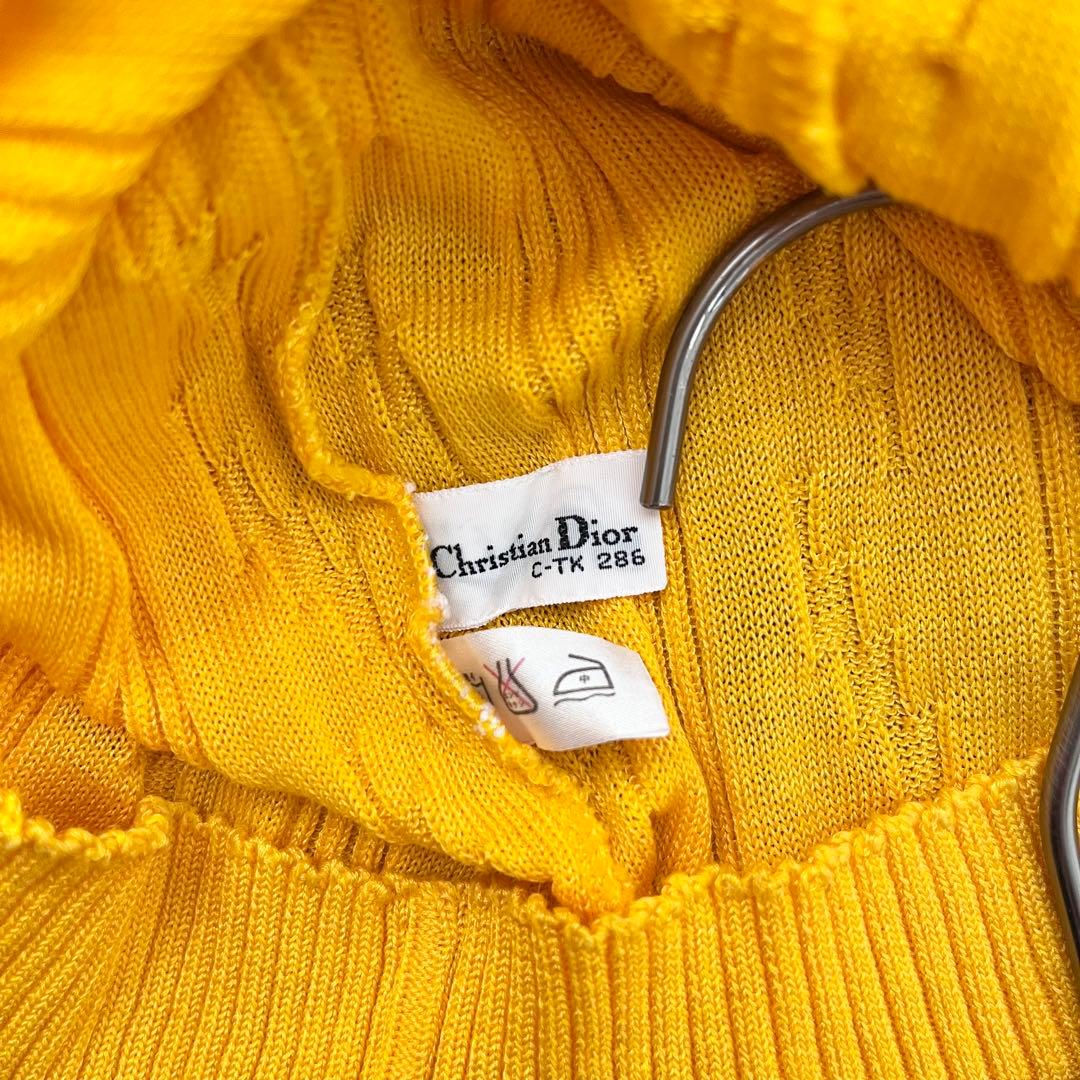 花様専用Diorディオールサマーニット前開きシャツリブニット橙色