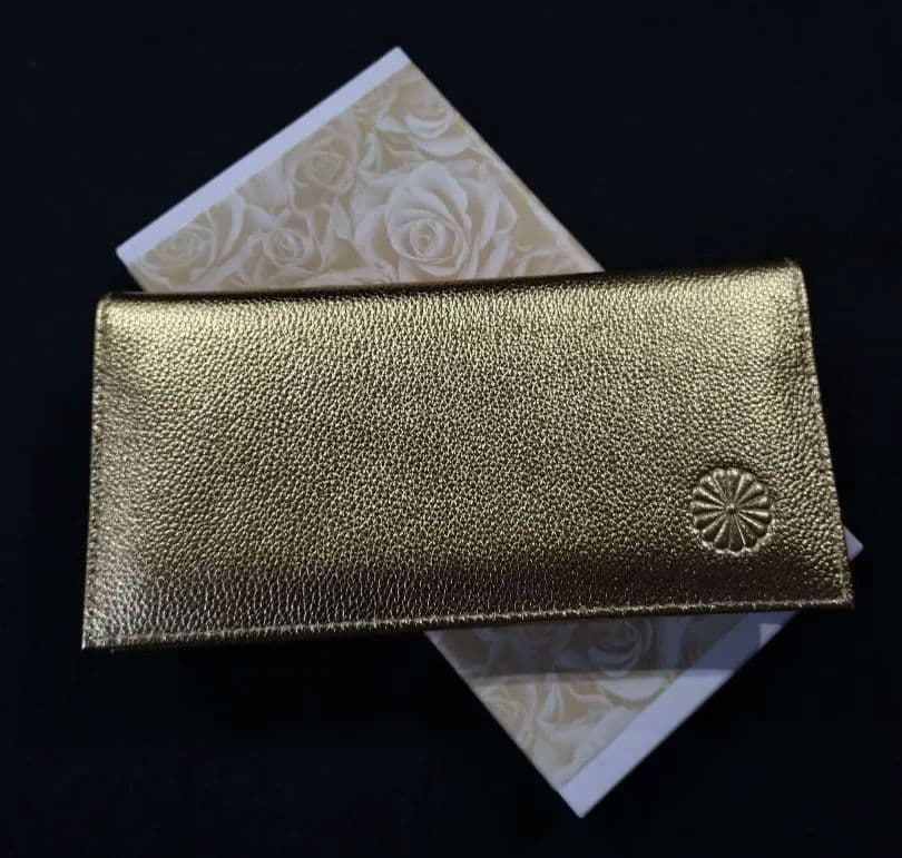皇居 限定 長財布 馬蹄型小銭入れ ゴールド 2点セット 包装帯付 売店