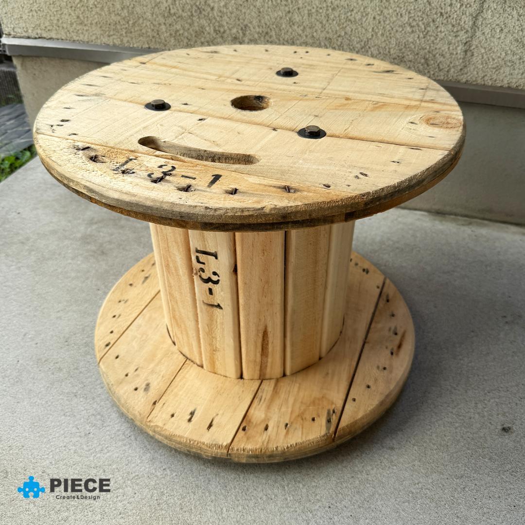 木製ドラム 電線ドラム ケーブルドラム DIY 直径52cm テーブル ds04