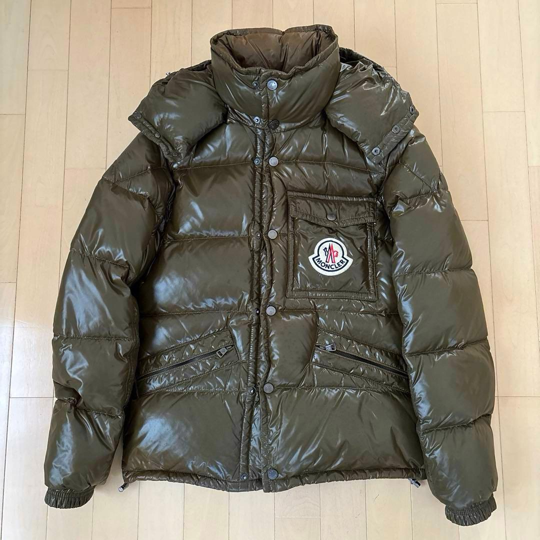 MONCLER K2 モンクレール ダウンジャケット デカワッペン カーキ M