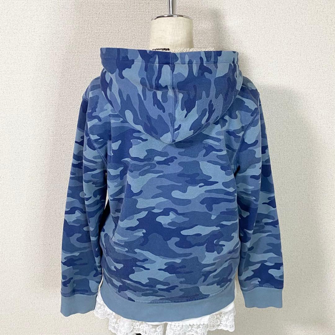 y2k GAP フルジップ パーカー 迷彩 平成ギャル 裏ボア ネイビー - メルカリ