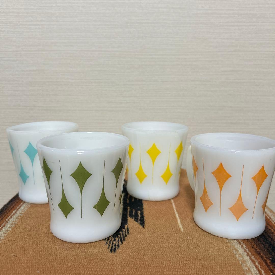 ファイヤーキングダイヤ♦️4個セット ビンテージ アンティーク　ミッドセンチュリー ファイヤーキングダイヤ♦️4個セット ビンテージ アンティーク ミッド