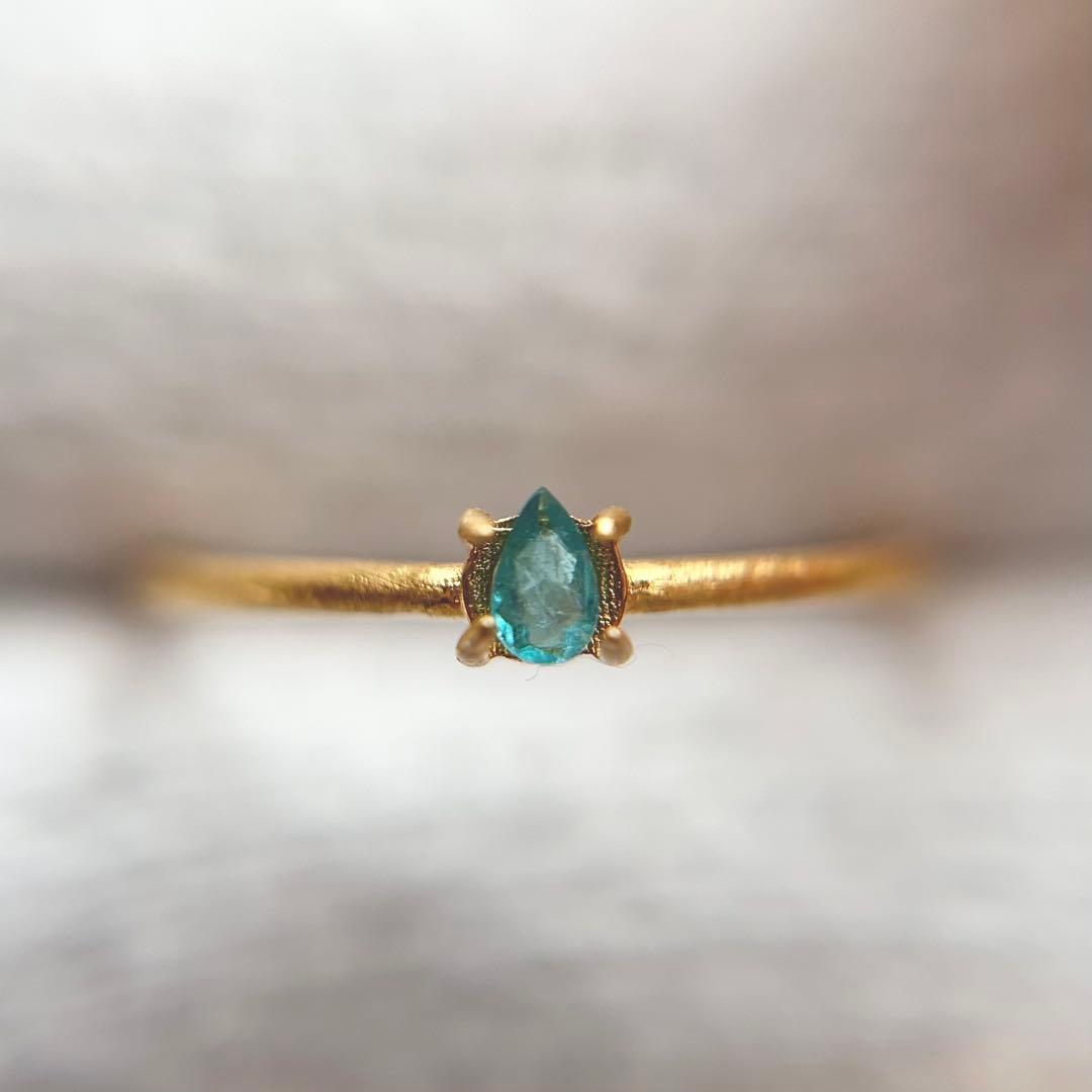 ソーティング付き♪パライバトルマリンのフリーサイズリング ビズー公式】パライバ トルマリン 11石 ハーフ エタニティ K18(18金