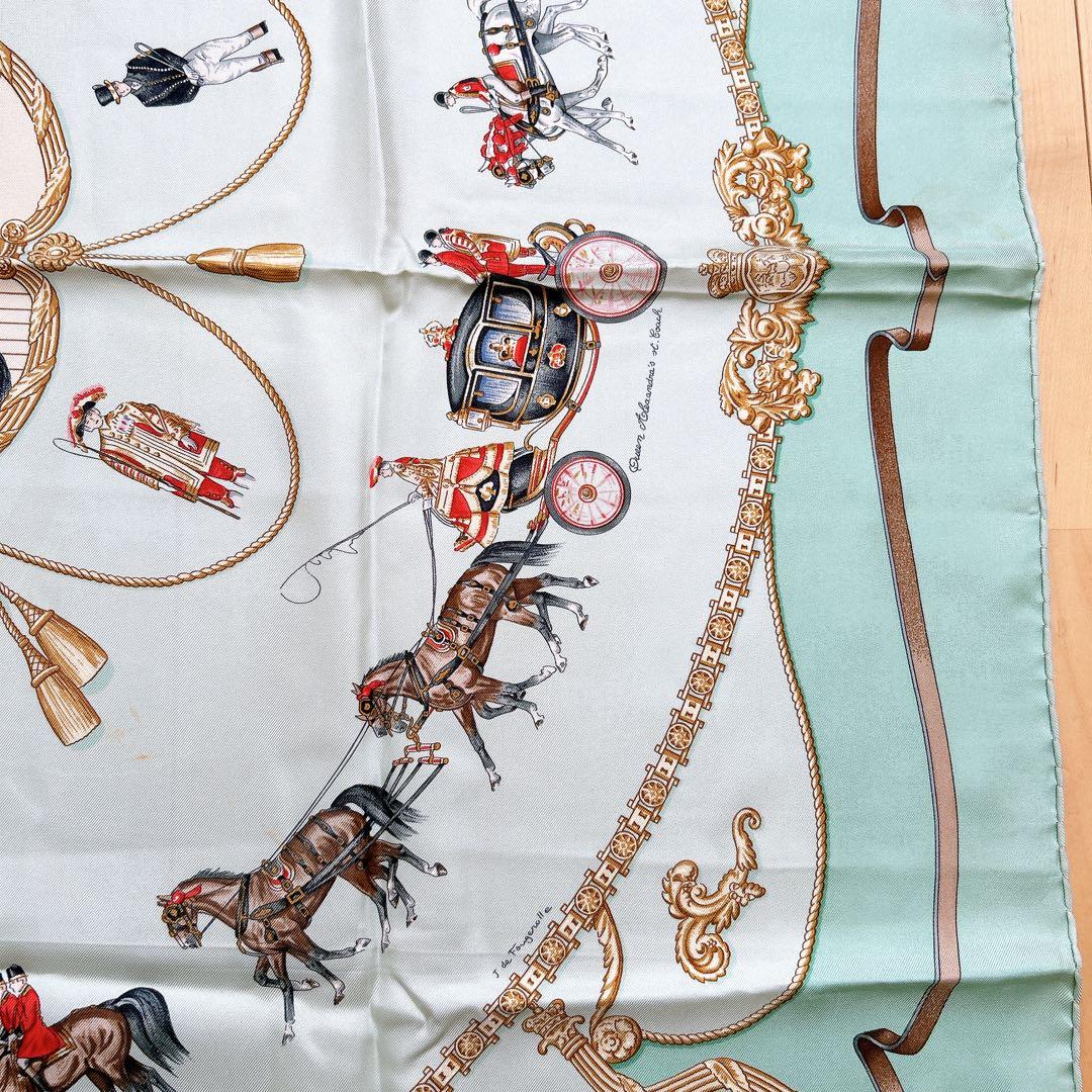 エルメス カレ90・THE ROYAL MEWS(王室の馬小屋)ライトグリーン - メルカリ