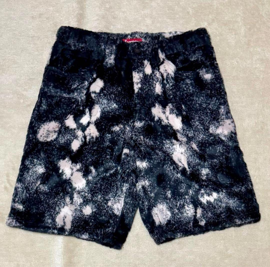 パンツ Supreme 24SS Faux Fur Short \"Black\"