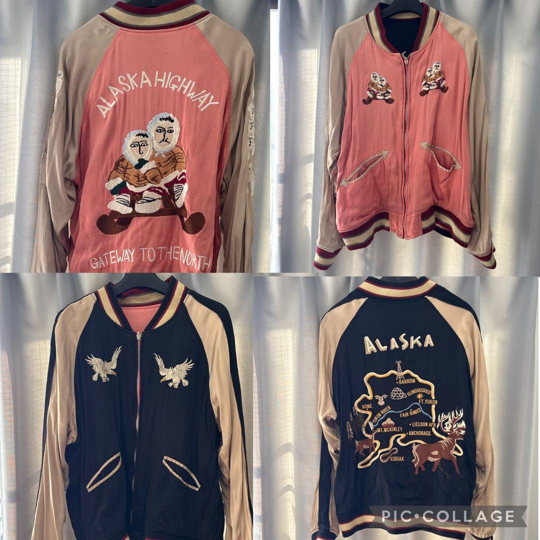 HOUSTON スカジャン　リバーシブル　腕犬ぞり　アラスカ HOUSTON スカジャン リバーシブル 腕犬ぞり アラスカ