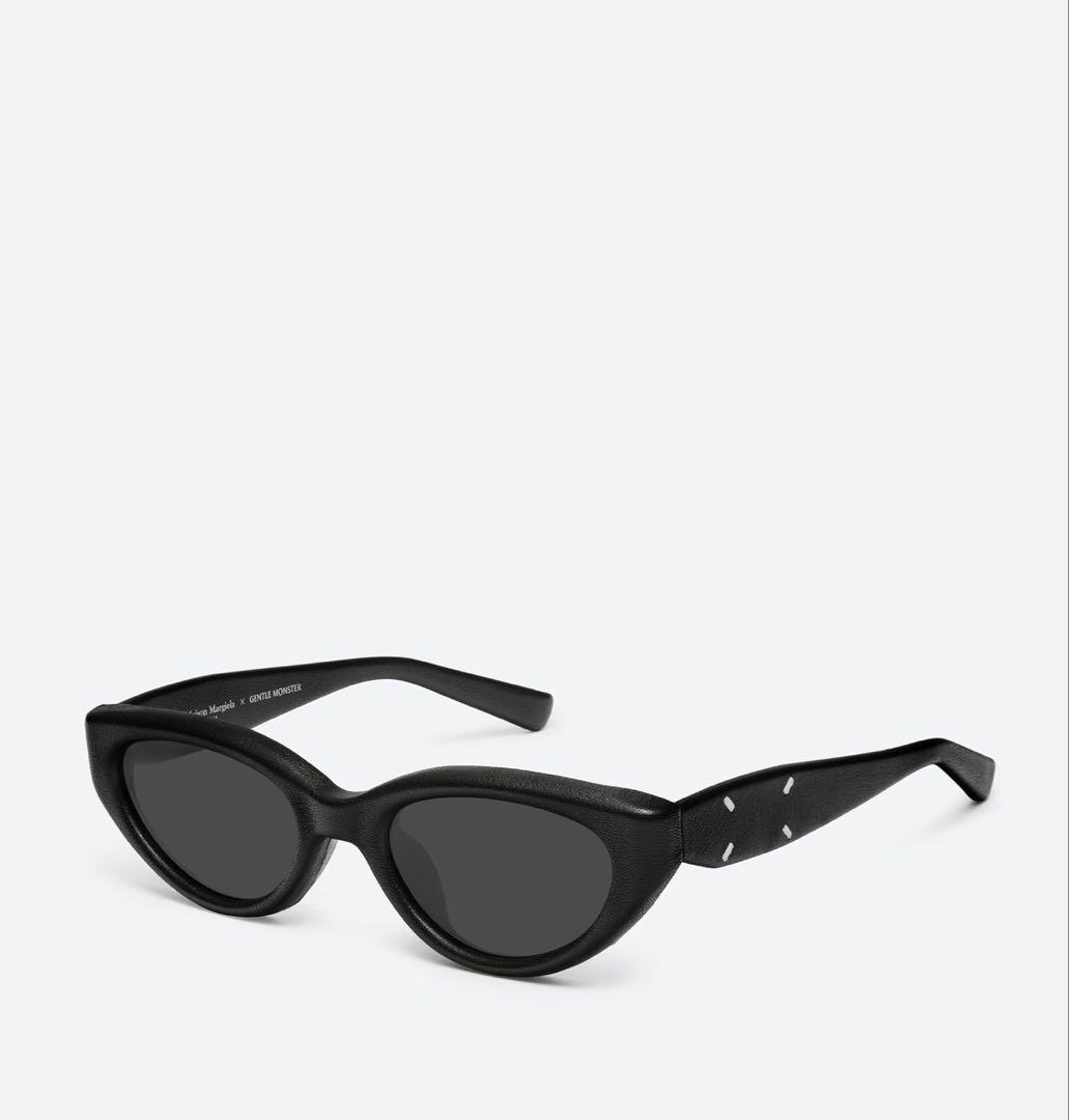 【付属品完備】マルジェラ × GENTLE MONSTER レザーサングラス　黒 Maison Margiela×Gentle Monster MM108レザー サングラス マルジェラ