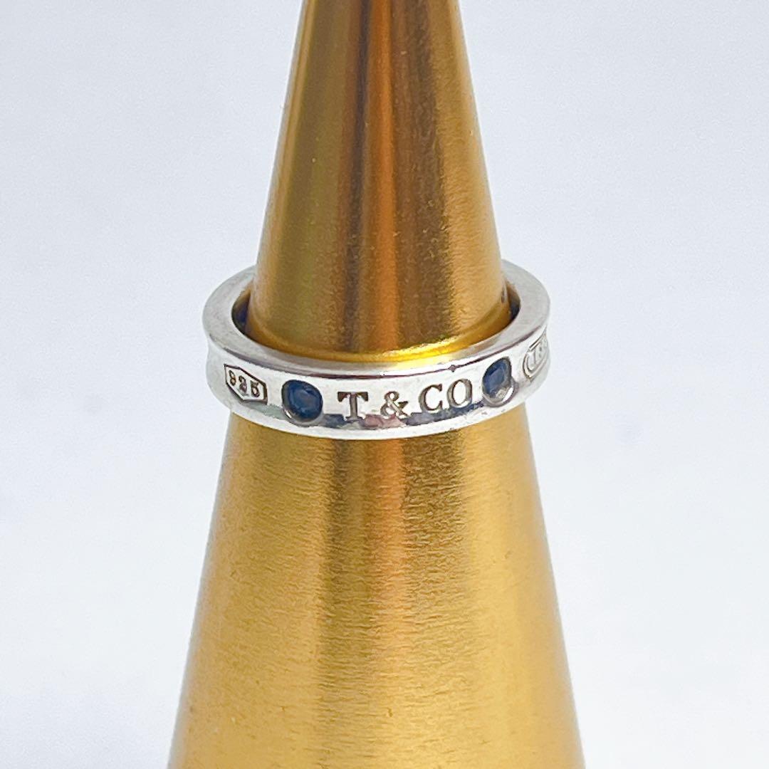 ティファニー1837 ナローモンタナリング 2Pサファイア925 7号