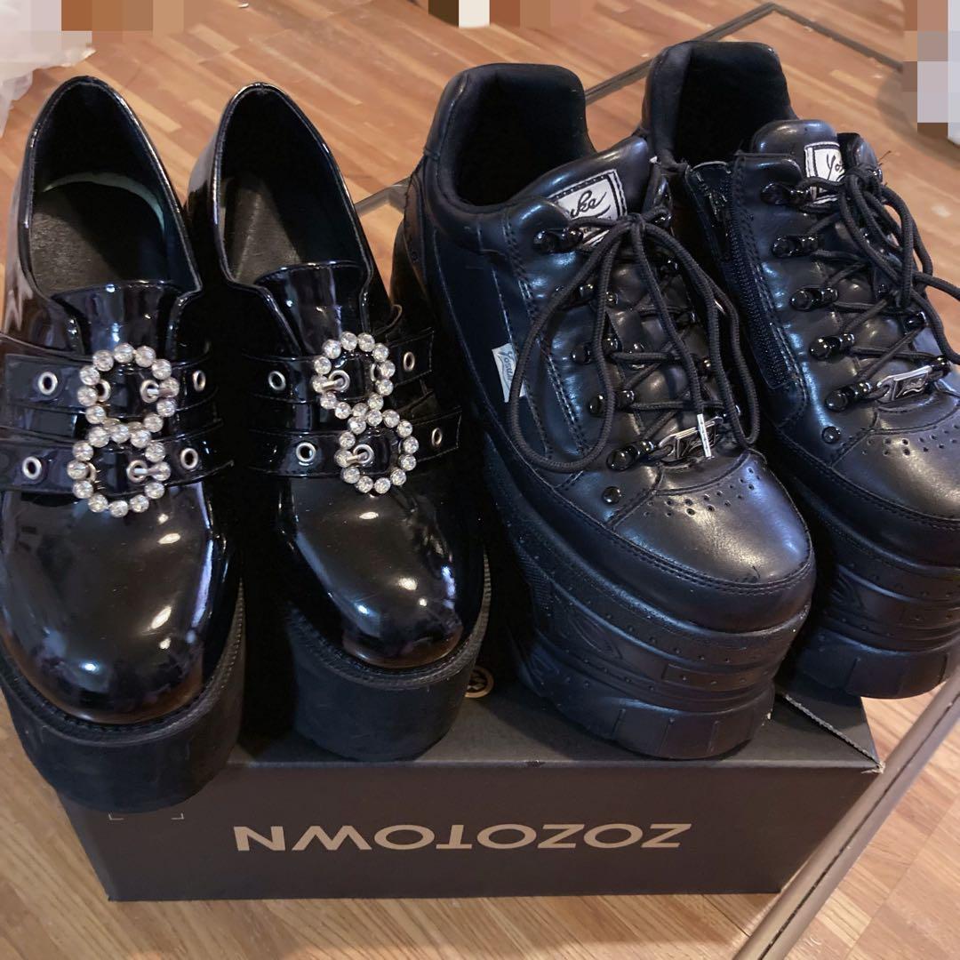 BUBBLES ダブルバックルシューズ YOSUKE 厚底　レースアップ BUBBLES】ダブルバックル厚底シューズ | sparkling mall online store