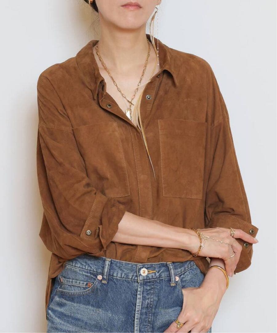 OneTeaSpoon/ワンティースプーンSUEDE DARIAシャツジャケット OneTeaSpoon/ワンティースプーン】SUEDE DARIA シャツジャケット