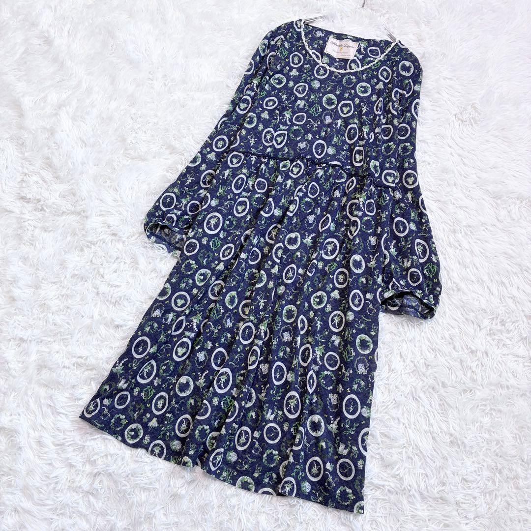 希少 4L 大きいサイズ FL5✨フランシュリッペ 花柄猫柄ワンピース　うさぎ 希少 4L 大きいサイズ FL5✨フランシュリッペ 花柄猫柄ワンピース