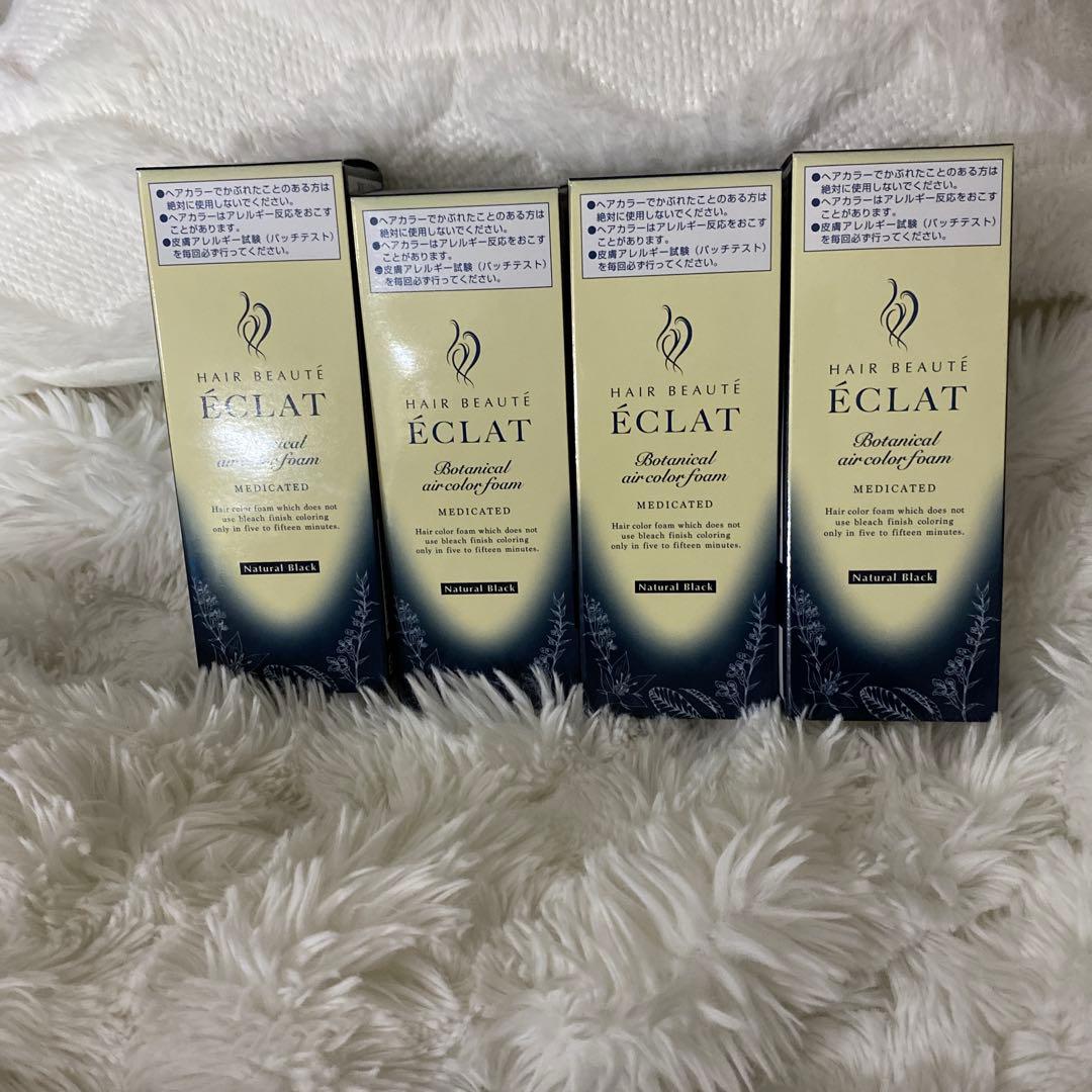 ヘアボーテ ÉCLAT 白髪染め ナチュラルブラック 80g 4本セット ヘアボーテエクラ ボタニカル エアカラーフォーム EX ナチュラル