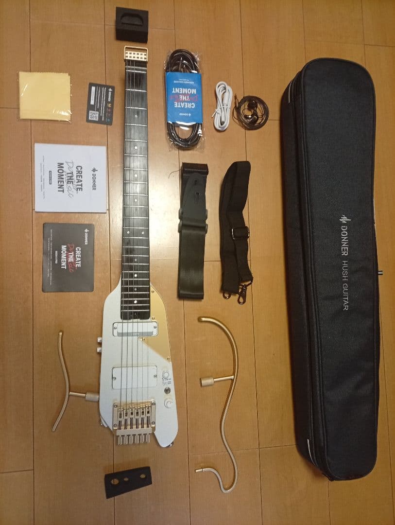 Donner HUSH-X Pro ホワイトリュックス HUSH-I PRO Acoustic-Electric Travel Guitar with Sound Effects Donner