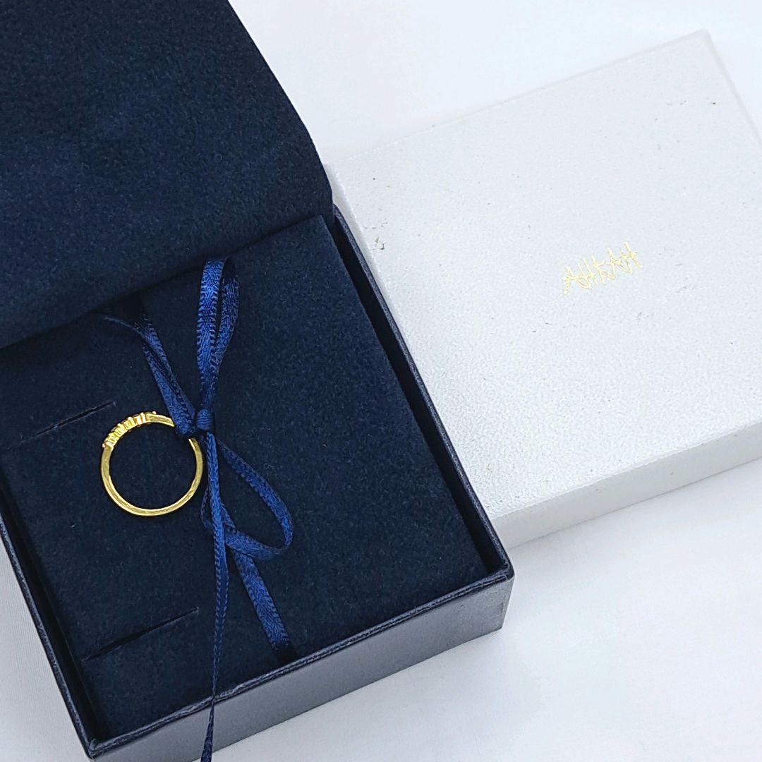 AHKAH K18 ダイヤ 0.1ct エメピンキーリング 3号