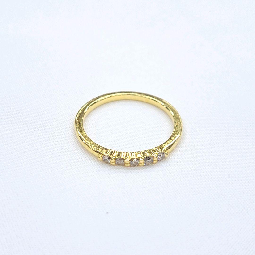 AHKAH K18 ダイヤ 0.1ct エメピンキーリング 3号