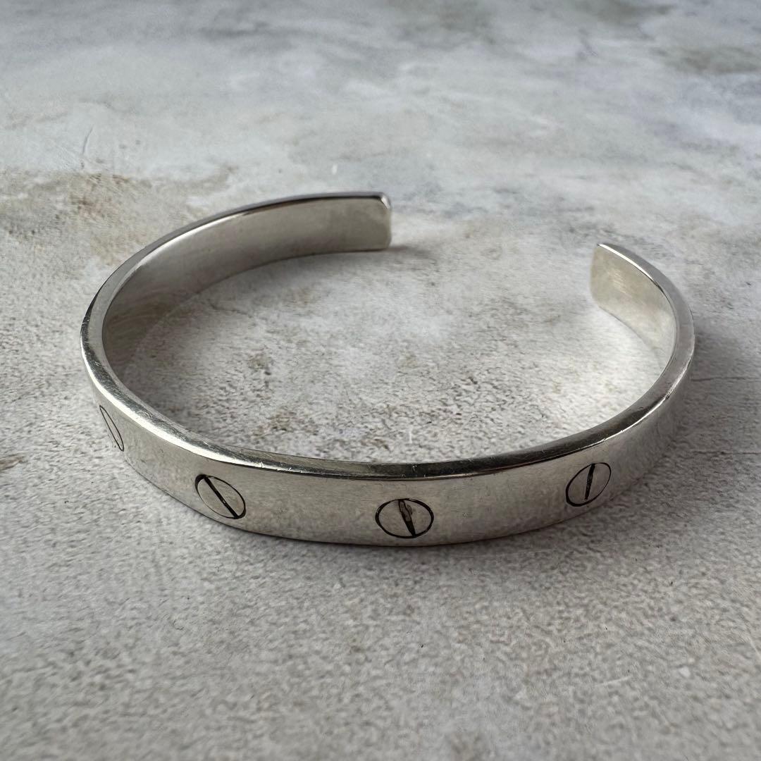 ヴィンテージ スクリューデザインカフブレスレット シルバー925