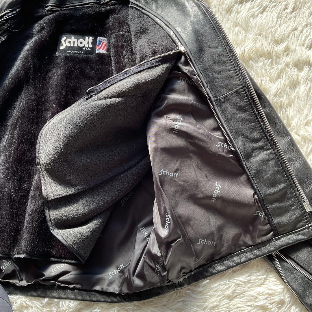 美品✨schott 642 レザージャケット シングルライダース USA製 40